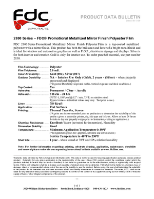 Download For FDC Graphic Films 2800 Series Specialty Sign Vinyl