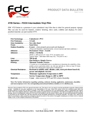 Download For FDC Graphic Films 4725 Series Intermediate Sign Vinyl Graphic Sign