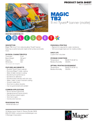 Download For Magic Brand TB2 Tyvek Banner One Sided Banner Print Media