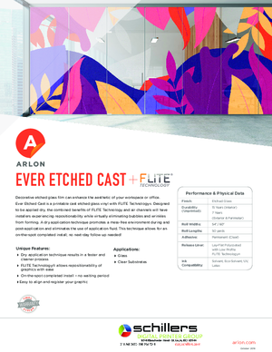 Brochure For Arlon Ever Etched Cast Vinyl PSA Print Media