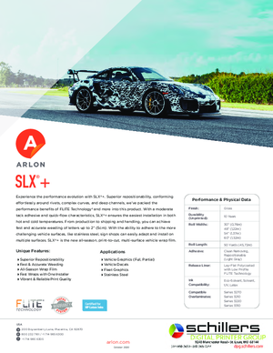 Brochure For Arlon SLX Plus Cast Vinyl PSA Print Media