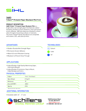 Data Sheet For Sihl TriSolv 3683 Photobase PSA Print Media
